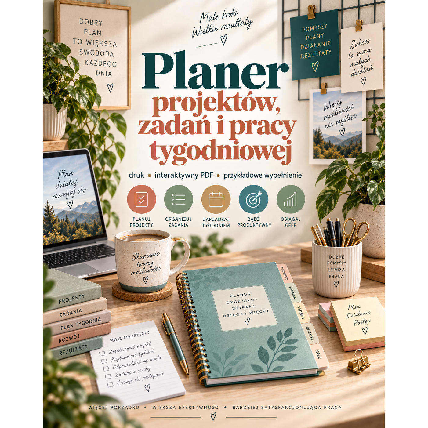 Planer projektów, zadań i pracy tygodniowej